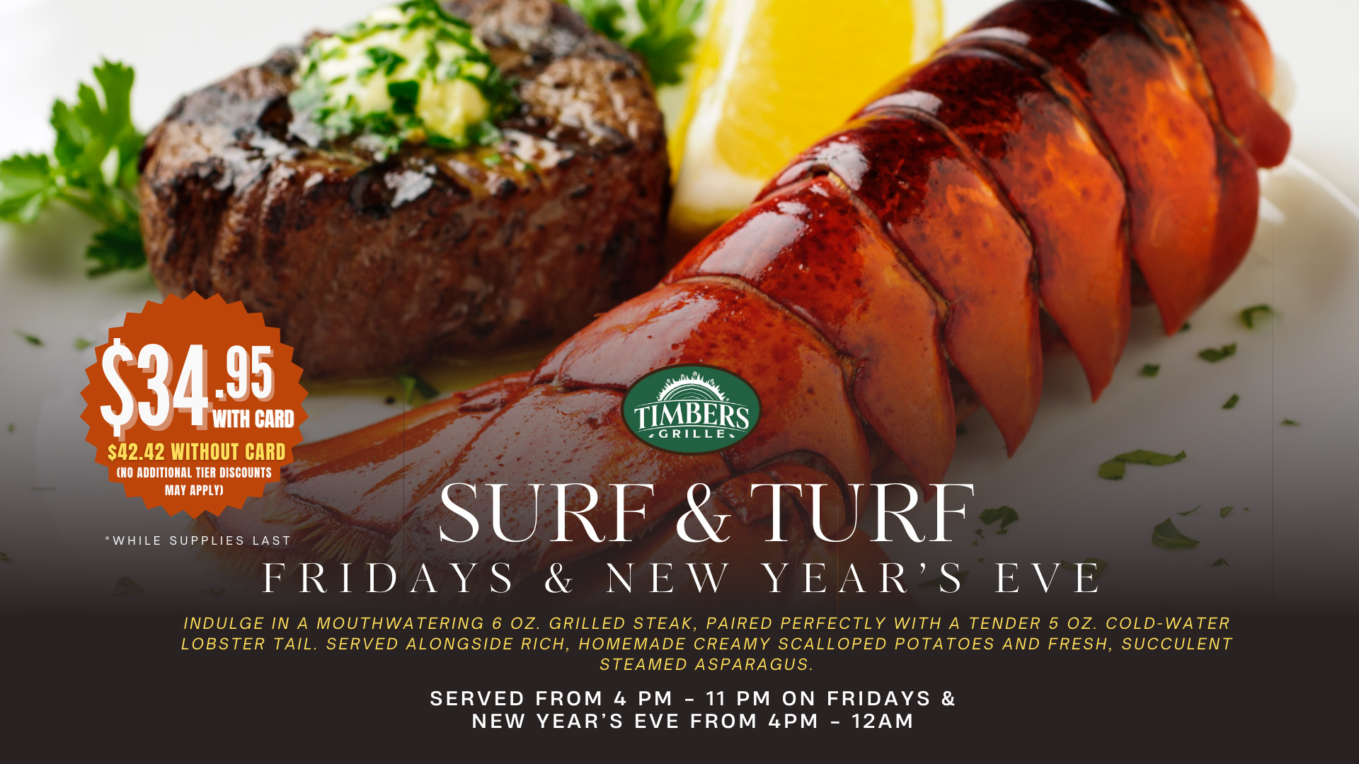 Surf and Turf New Year's Eve Promotion